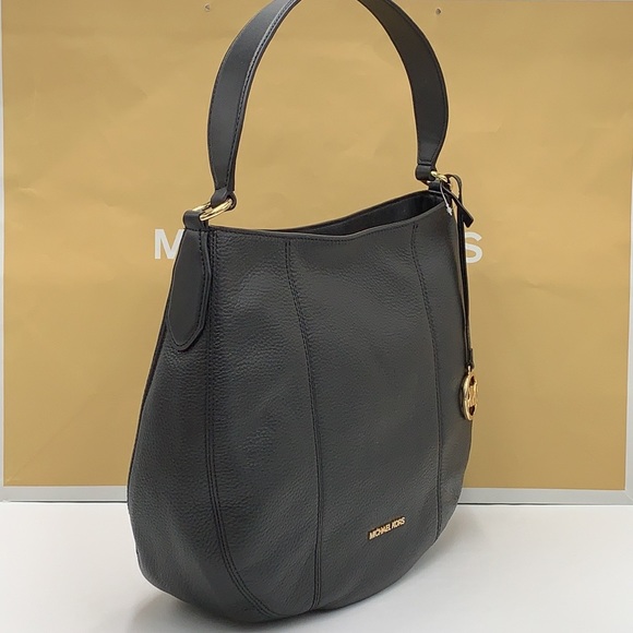 MICHAEL KORS BROOKE LARGE HOBO SHLDR LEATHER BLACK COLOR - Picture 5 of 16